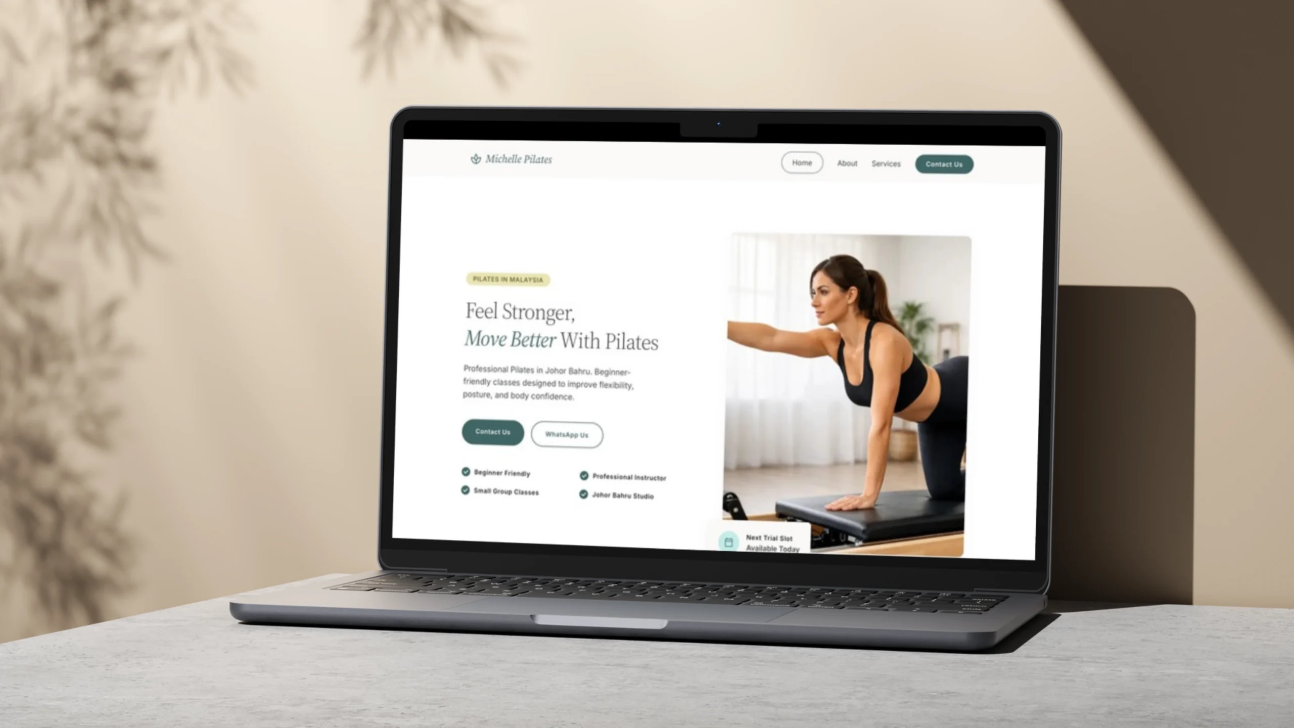 Pilates Instructor Landing Page